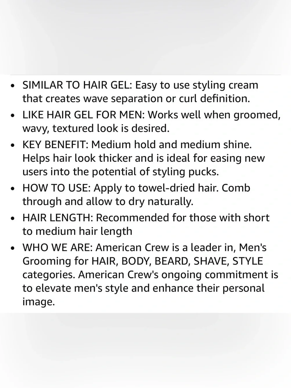 AMERICAN CREW FOAMING CREAM SIMILAR TO GEL